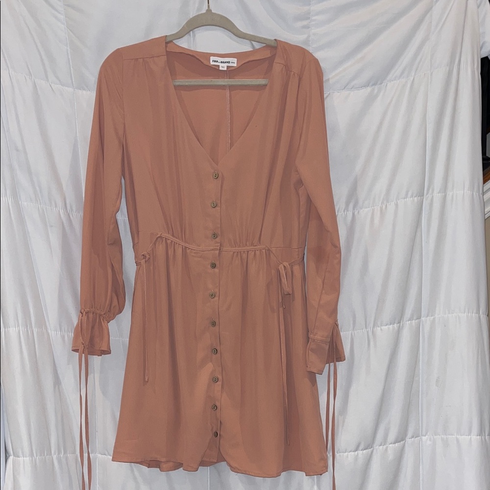 Fika the Brand M Pink Blush Shirt Dress